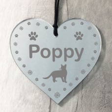 Cat Gift Engraved Heart Christmas Tree Decoration Home Decor