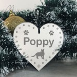Cat Gift Engraved Heart Christmas Tree Decoration Home Decor