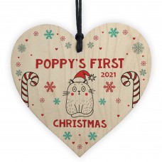 Cat Gift For Cat Lover Personalised 1st Christmas Decoration