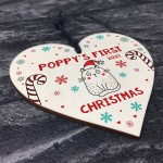 Cat Gift For Cat Lover Personalised 1st Christmas Decoration