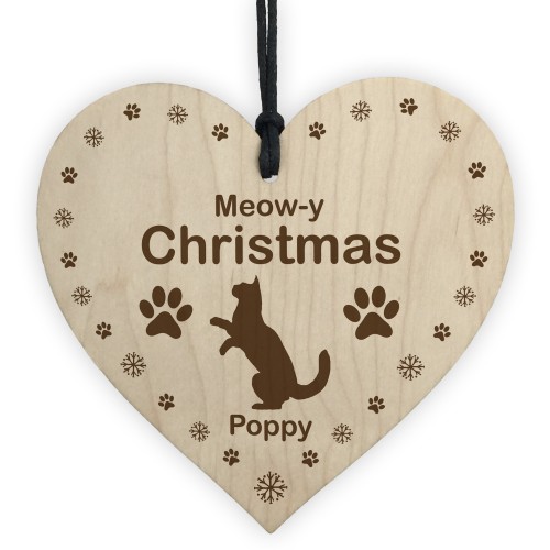 Meowy Christmas Decoration For Cat Personalised Cat Gift For Cat