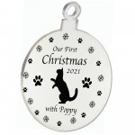 Our First Christmas With Cat Personalised Engraved Bauble