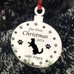 Our First Christmas With Cat Personalised Engraved Bauble