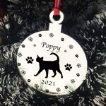 Cats First Christmas Personalised Engraved Bauble Tree Decor