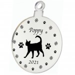 Cats First Christmas Personalised Engraved Bauble Tree Decor