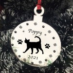 Cats First Christmas Personalised Engraved Bauble Tree Decor