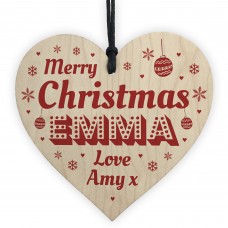 Christmas Gift For Friend Family Personalised Wood Heart