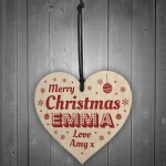 Christmas Gift For Friend Family Personalised Wood Heart