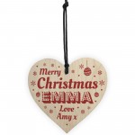 Christmas Gift For Friend Family Personalised Wood Heart