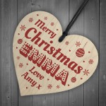 Christmas Gift For Friend Family Personalised Wood Heart
