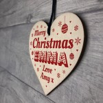 Christmas Gift For Friend Family Personalised Wood Heart
