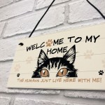 Funny Cat Sign Welcome Sign Cat Lover Gift For Women Home