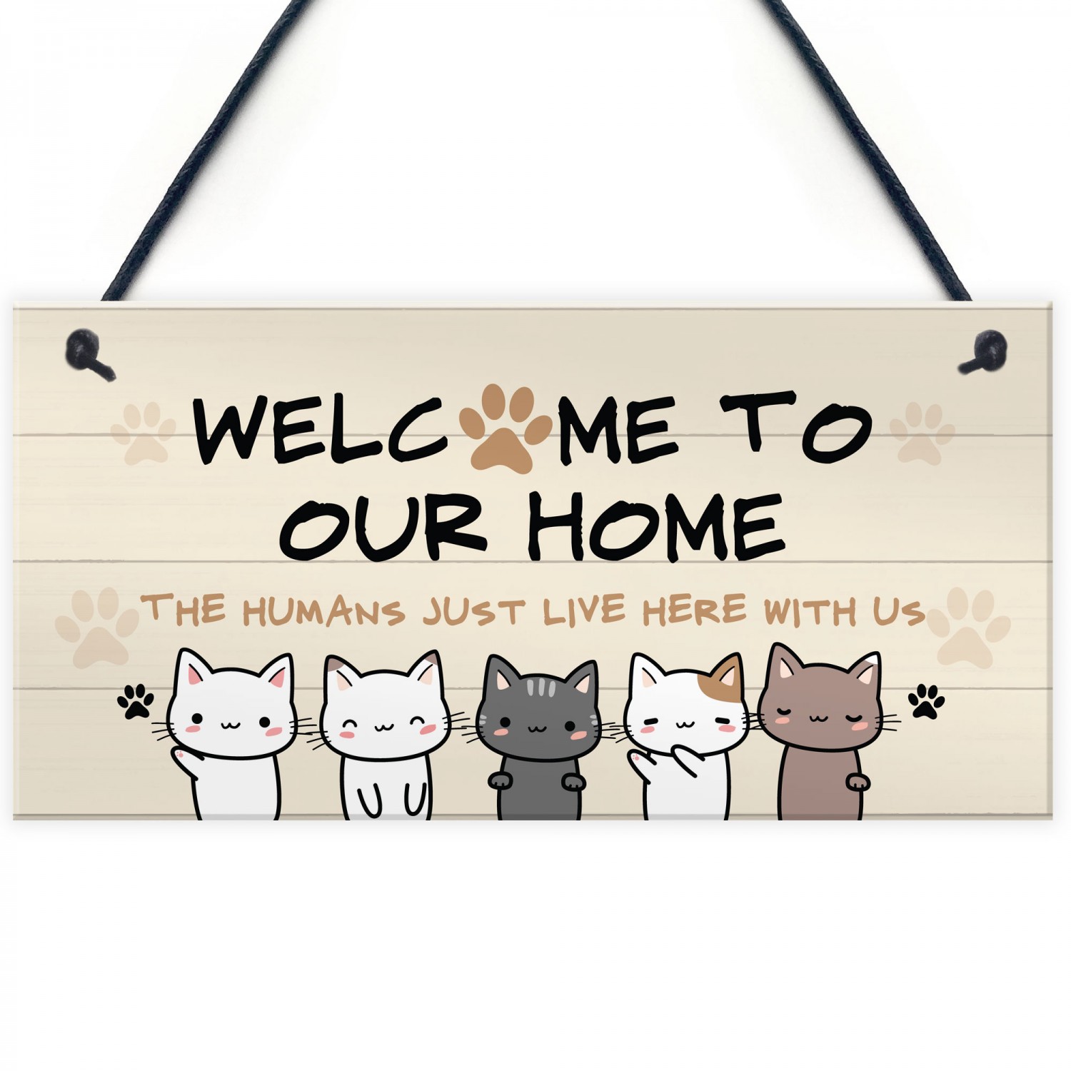 Welcome shop cat sign