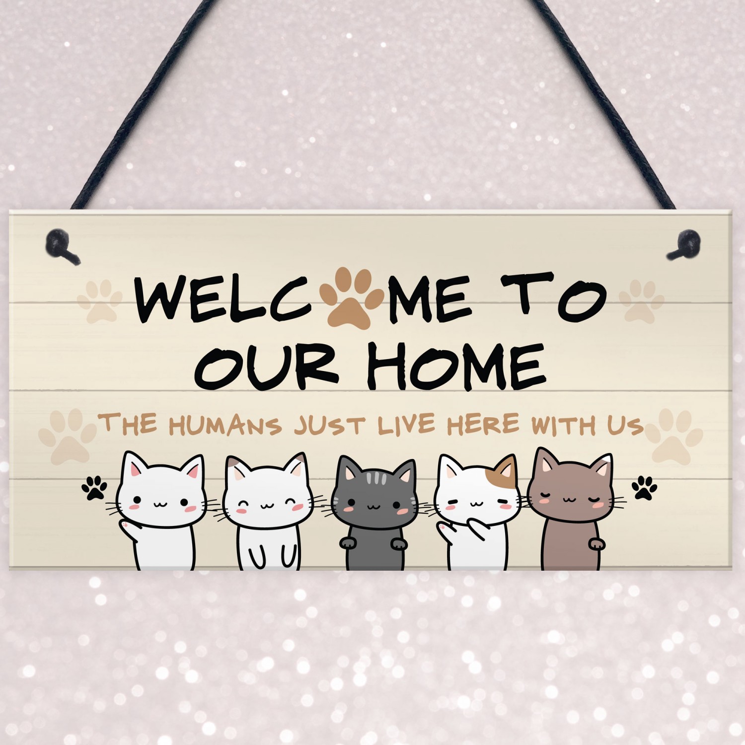 Welcome clearance cat sign