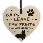 Cats Leave Paw Prints On Our Heart Wood Plaque Cat Lover Gift