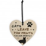 Cats Leave Paw Prints On Our Heart Wood Plaque Cat Lover Gift