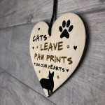 Cats Leave Paw Prints On Our Heart Wood Plaque Cat Lover Gift