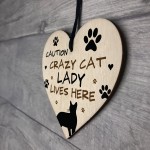 Cat Sign CRAZY CAT LADY Gift For Women Cat Gift Funny Cat Sign
