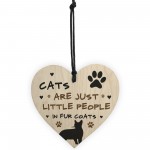 Funny Cat Gift For Cat Lovers Hanging Wood Heart Home Decor