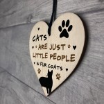 Funny Cat Gift For Cat Lovers Hanging Wood Heart Home Decor