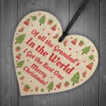Christmas Gift For Grandad Hanging Wooden Heart Grandparent