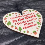 Christmas Gift For Grandad Hanging Wooden Heart Grandparent