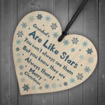 Grandad Christmas Wooden Heart Gift For Grandfather Novelty Gift