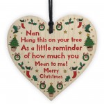 Christmas Tree Decoration For Nan Novelty Wooden Bauble Gifts