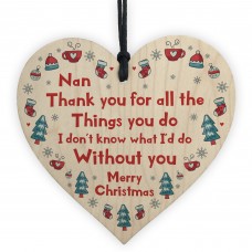 Christmas Nan Gifts Hanging Wooden Tree Decoration Gifts