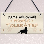 Funny Cat Gift Welcome Sign For Cat Lovers Women Home Decor