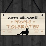 Funny Cat Gift Welcome Sign For Cat Lovers Women Home Decor