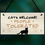 Funny Cat Gift Welcome Sign For Cat Lovers Women Home Decor