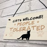 Funny Cat Gift Welcome Sign For Cat Lovers Women Home Decor