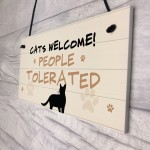 Funny Cat Gift Welcome Sign For Cat Lovers Women Home Decor