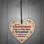 Grandad Christmas Wood Heart Bauble Decoration Gift For Grandad 