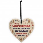 Grandad Christmas Wood Heart Bauble Decoration Gift For Grandad 