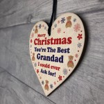 Grandad Christmas Wood Heart Bauble Decoration Gift For Grandad 