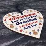 Grandad Christmas Wood Heart Bauble Decoration Gift For Grandad 