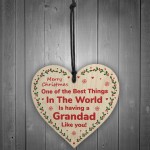 Best Grandad Christmas Gifts For Him Novelty Wood Heart Bauble