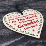 Best Grandad Christmas Gifts For Him Novelty Wood Heart Bauble