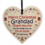 Grandad Merry Christmas Gifts Novelty Wood Heart Bauble Gifts