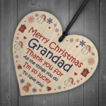 Grandad Merry Christmas Gifts Novelty Wood Heart Bauble Gifts
