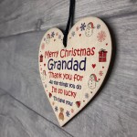 Grandad Merry Christmas Gifts Novelty Wood Heart Bauble Gifts