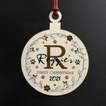 Dogs First Christmas Bauble Personalised Dog Lover Gift
