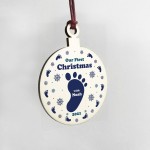 Our First Christmas With Baby Boy Personalised Christmas Bauble