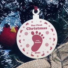 Our First Christmas With Baby Gift Personalised Christmas Bauble