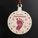 Our First Christmas With Baby Gift Personalised Christmas Bauble