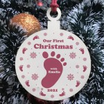 Our First Christmas With Baby Gift Personalised Christmas Bauble