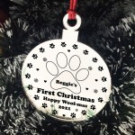 Dog Puppy 1st Christmas Bauble Engraved Personalised Dog Lover