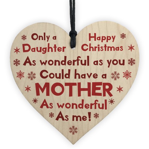 Funny Christmas Gift For Daughter From Mum Wood Heart Joke Gift